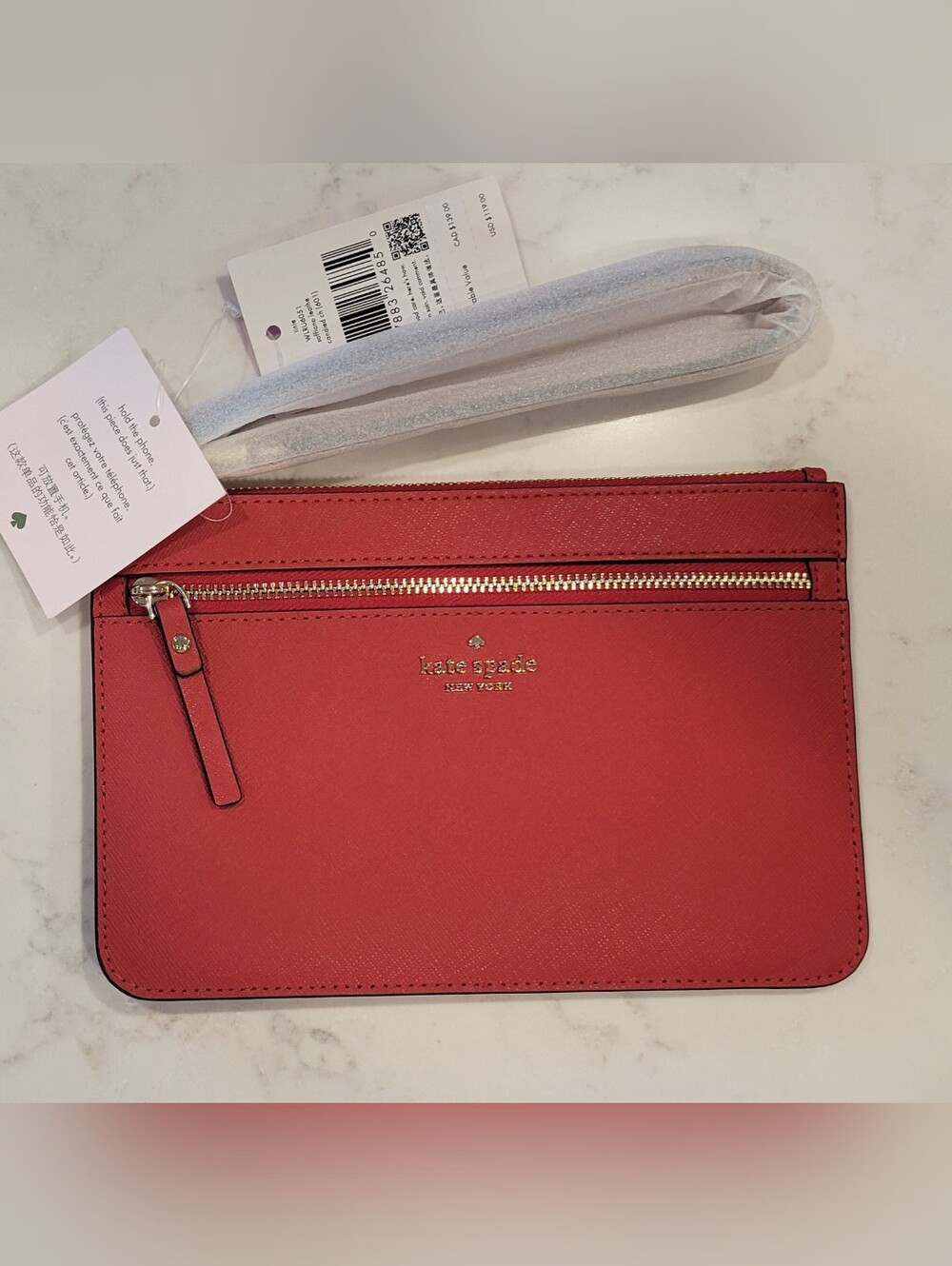 Kate Spade NY Candied Cherry Saffiano Leather Wristlet